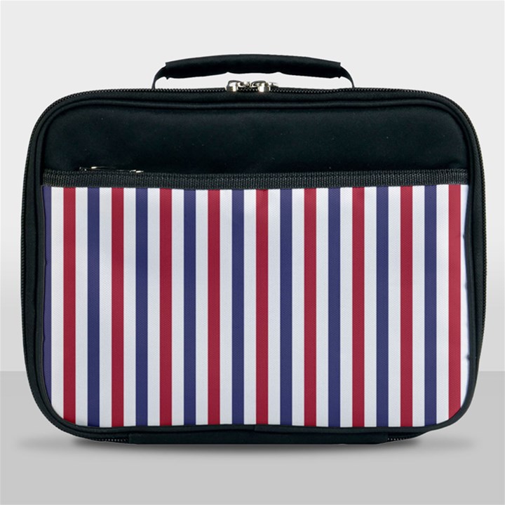 USA Flag Red White and Flag Blue Wide Stripes Lunch Bag