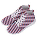 USA Flag Red White and Flag Blue Wide Stripes Men s Lightweight High Top Sneakers View2