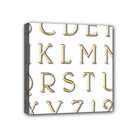 Letters Gold Classic Alphabet Mini Canvas 4  X 4  by Sapixe