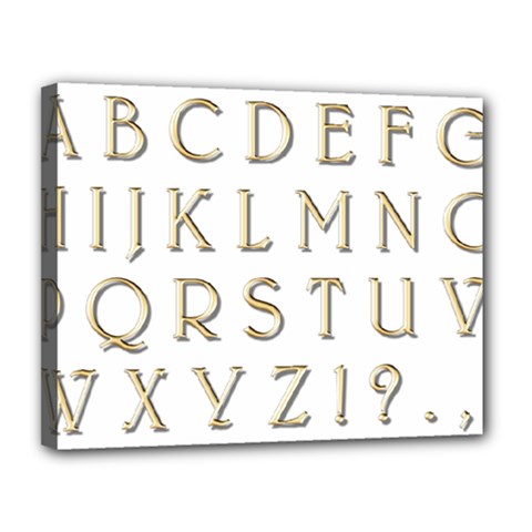 Letters Gold Classic Alphabet Canvas 14  X 11  by Sapixe