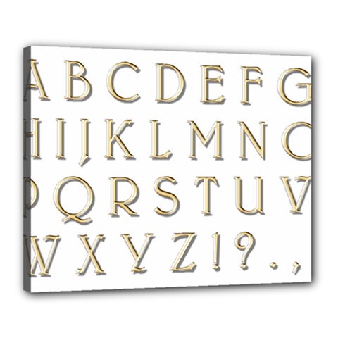 Letters Gold Classic Alphabet Canvas 20  X 16  by Sapixe