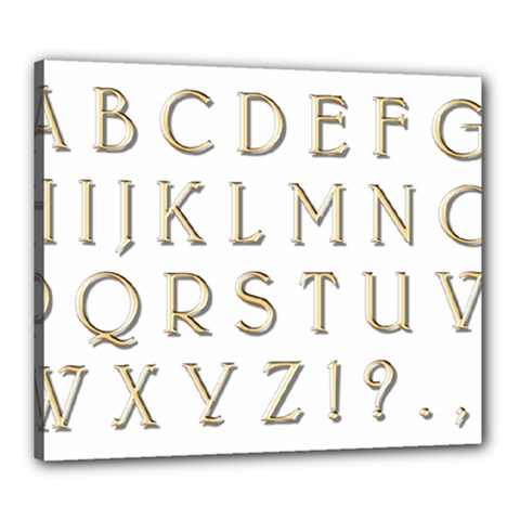 Letters Gold Classic Alphabet Canvas 24  X 20  by Sapixe