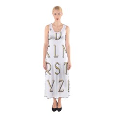 Letters Gold Classic Alphabet Sleeveless Maxi Dress by Sapixe