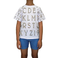 Letters Gold Classic Alphabet Kids  Short Sleeve Swimwear by Sapixe