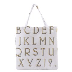 Letters Gold Classic Alphabet Grocery Tote Bag by Sapixe