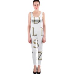 Letters Gold Classic Alphabet One Piece Catsuit by Sapixe