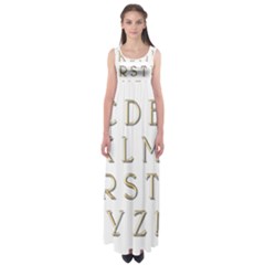 Letters Gold Classic Alphabet Empire Waist Maxi Dress by Sapixe