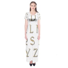 Letters Gold Classic Alphabet Short Sleeve Maxi Dress by Sapixe