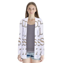 Letters Gold Classic Alphabet Drape Collar Cardigan by Sapixe