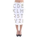 Letters Gold Classic Alphabet Velvet Midi Pencil Skirt View1