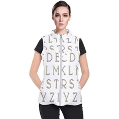 Letters Gold Classic Alphabet Women s Puffer Vest by Sapixe