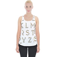 Letters Gold Classic Alphabet Piece Up Tank Top by Sapixe