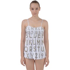 Letters Gold Classic Alphabet Babydoll Tankini Set by Sapixe