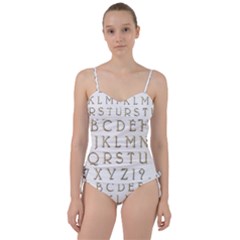 Letters Gold Classic Alphabet Sweetheart Tankini Set by Sapixe