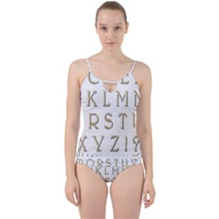 Letters Gold Classic Alphabet Cut Out Top Tankini Set by Sapixe