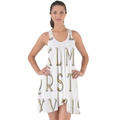 Letters Gold Classic Alphabet Show Some Back Chiffon Dress by Sapixe