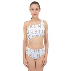 Letters Gold Classic Alphabet Spliced Up Two Piece Swimsuit by Sapixe