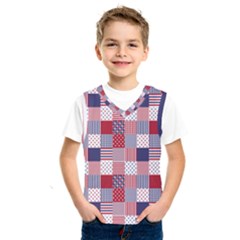 Usa Americana Patchwork Red White & Blue Quilt Kids  Sportswear by PodArtist