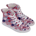 USA Americana Patchwork Red White & Blue Quilt Men s Hi-Top Skate Sneakers View3