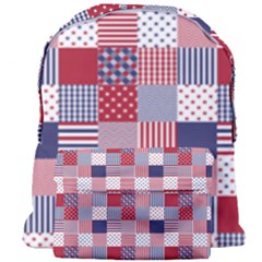 Usa Americana Patchwork Red White & Blue Quilt Giant Full Print Backpack by PodArtist