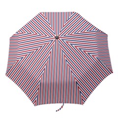 Usa Flag Red And Flag Blue Narrow Thin Stripes  Folding Umbrellas by PodArtist