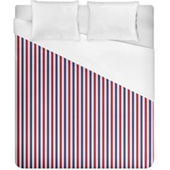 Usa Flag Red And Flag Blue Narrow Thin Stripes  Duvet Cover (california King Size) by PodArtist