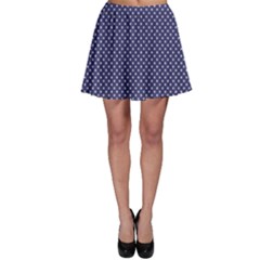 Usa Flag White Stars On Flag Blue Skater Skirt by PodArtist