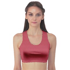 Usa Flag White Stars On Flag Red Sports Bra