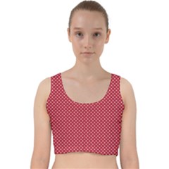 Usa Flag White Stars On Flag Red Velvet Racer Back Crop Top by PodArtist