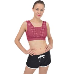 Usa Flag White Stars On Flag Red V-back Sports Bra