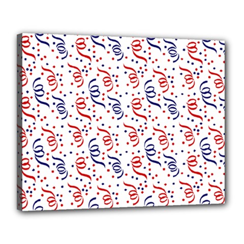 Red White And Blue Usa/uk/france Colored Party Streamers Canvas 20  X 16  by PodArtist