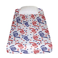 Red White And Blue Usa/uk/france Colored Party Streamers Fitted Sheet (single Size) by PodArtist