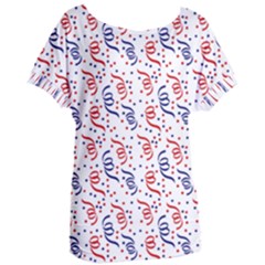 Red White And Blue Usa/uk/france Colored Party Streamers Women s Oversized Tee by PodArtist