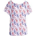 Red White and Blue USA/UK/France Colored Party Streamers Women s Oversized Tee View1