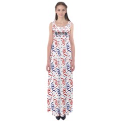 Red White And Blue Usa/uk/france Colored Party Streamers Empire Waist Maxi Dress by PodArtist