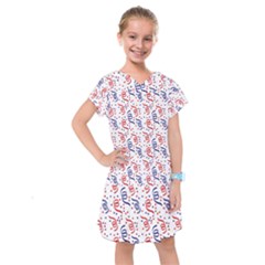 Red White And Blue Usa/uk/france Colored Party Streamers Kids  Drop Waist Dress by PodArtist