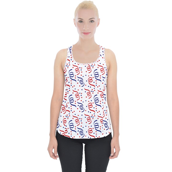 Red White and Blue USA/UK/France Colored Party Streamers Piece Up Tank Top