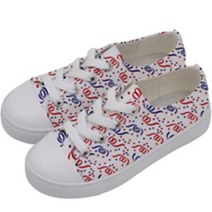 Red White And Blue Usa/uk/france Colored Party Streamers Kids  Low Top Canvas Sneakers by PodArtist