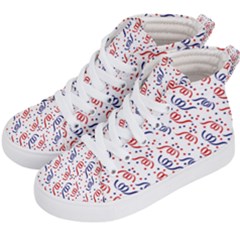 Red White And Blue Usa/uk/france Colored Party Streamers Kid s Hi-top Skate Sneakers by PodArtist