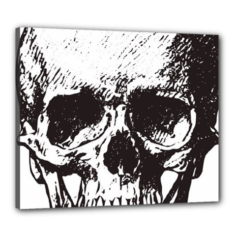 Skull Vintage Old Horror Macabre Canvas 24  X 20  by Sapixe