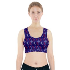 Red White And Blue Usa/uk/france Colored Party Streamers On Blue Sports Bra With Pocket by PodArtist