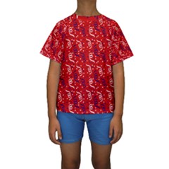 Red White And Blue Usa/uk/france Colored Party Streamers Kids  Short Sleeve Swimwear by PodArtist