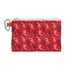 Red White And Blue Usa/uk/france Colored Party Streamers Canvas Cosmetic Bag (medium) by PodArtist