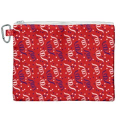 Red White And Blue Usa/uk/france Colored Party Streamers Canvas Cosmetic Bag (xxl) by PodArtist