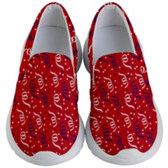 Red White And Blue Usa/uk/france Colored Party Streamers Kid s Lightweight Slip Ons by PodArtist