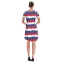 244776512NY USA Skyline in Red White & Blue Stripes NYC New York Manhattan Skyline Silhouette Short Sleeve V-neck Flare Dress View2