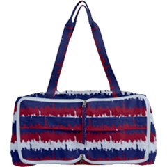 244776512ny Usa Skyline In Red White & Blue Stripes Nyc New York Manhattan Skyline Silhouette Multi Function Bag	 by PodArtist