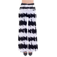 Black & White Stripes Nyc New York Manhattan Skyline Silhouette So Vintage Palazzo Pants by PodArtist