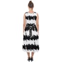 Black & White Stripes NYC New York Manhattan Skyline Silhouette Midi Tie-Back Chiffon Dress View2