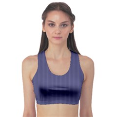 Subtle Textures Usa Flag Blue Mattress Ticking Pattern Sports Bra by PodArtist